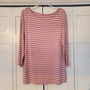 A New Day striped 3/4 sleeve boatneck top XXL